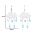 Colorful rain cloud dangle earrings featuring resin drops, creative and dreamy jewelry for girls who love fairycore and nature themes