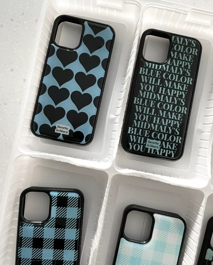 Close-up of the Korean Heart iPhone Case showcasing its glossy finish and heart design.