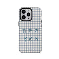 Coquette Balletcore iPhone Case with Grid Bow Design
