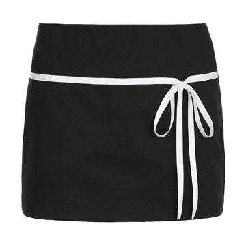 Low waist fairycore mini skirt in black