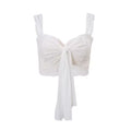 Sheer mesh coquette top in feminine fashion style