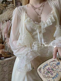 Lace-trimmed chiffon dress with adjustable shoulder straps