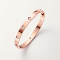 Elegant rose gold bracelet with 10 sparkling crystals and 18K gold finish