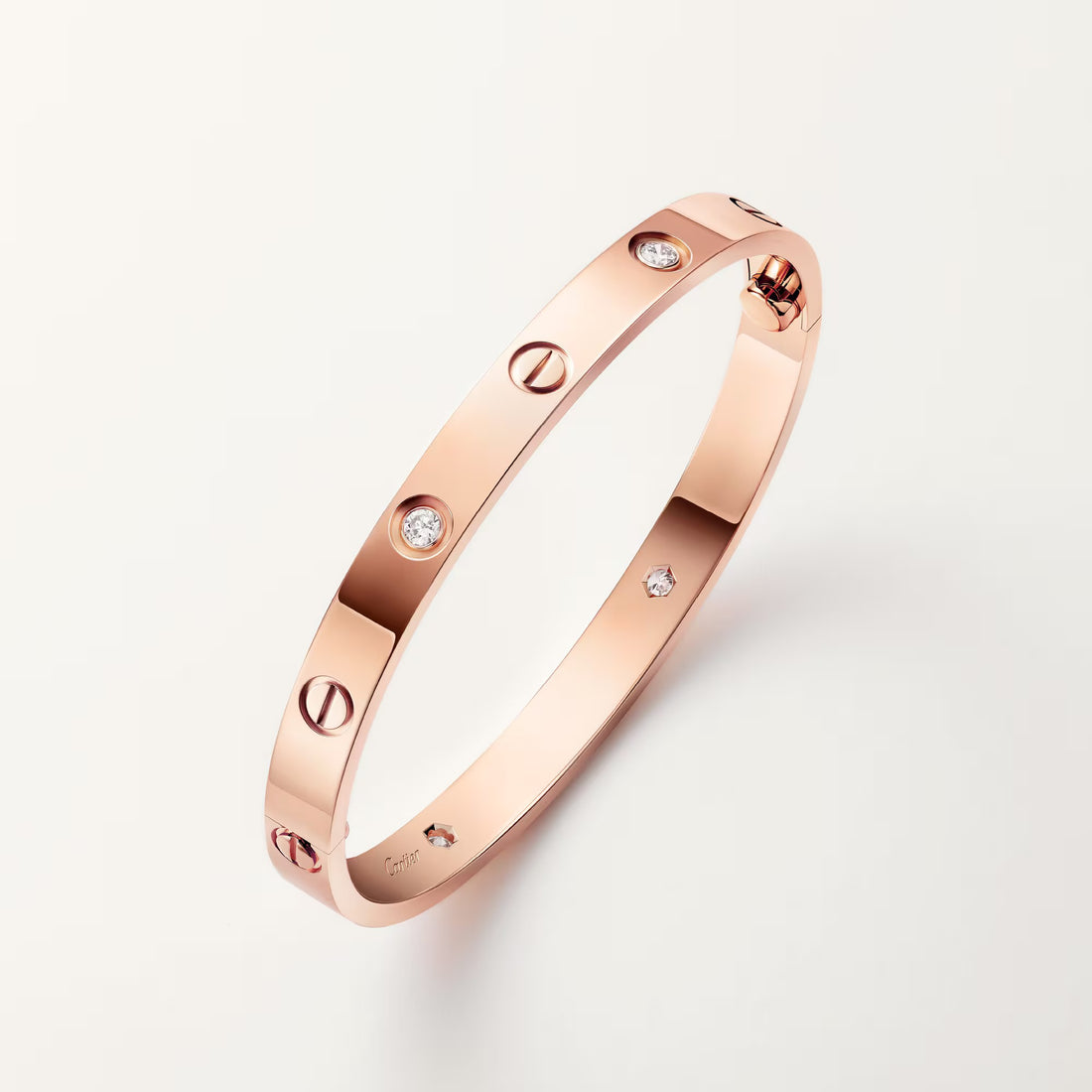 Aesthetic gold love bangle with simple and stylish look