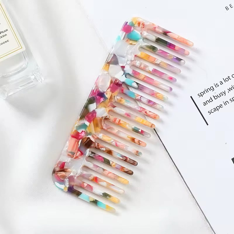 Luxury marbled acetate hair comb for daily use