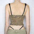 Backless leopard print mesh tank top