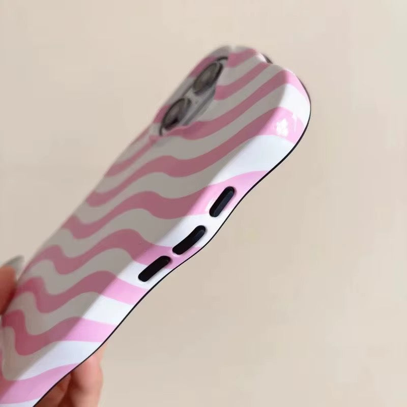 Side view displaying precise cutouts for buttons and ports on the glossy iPhone case