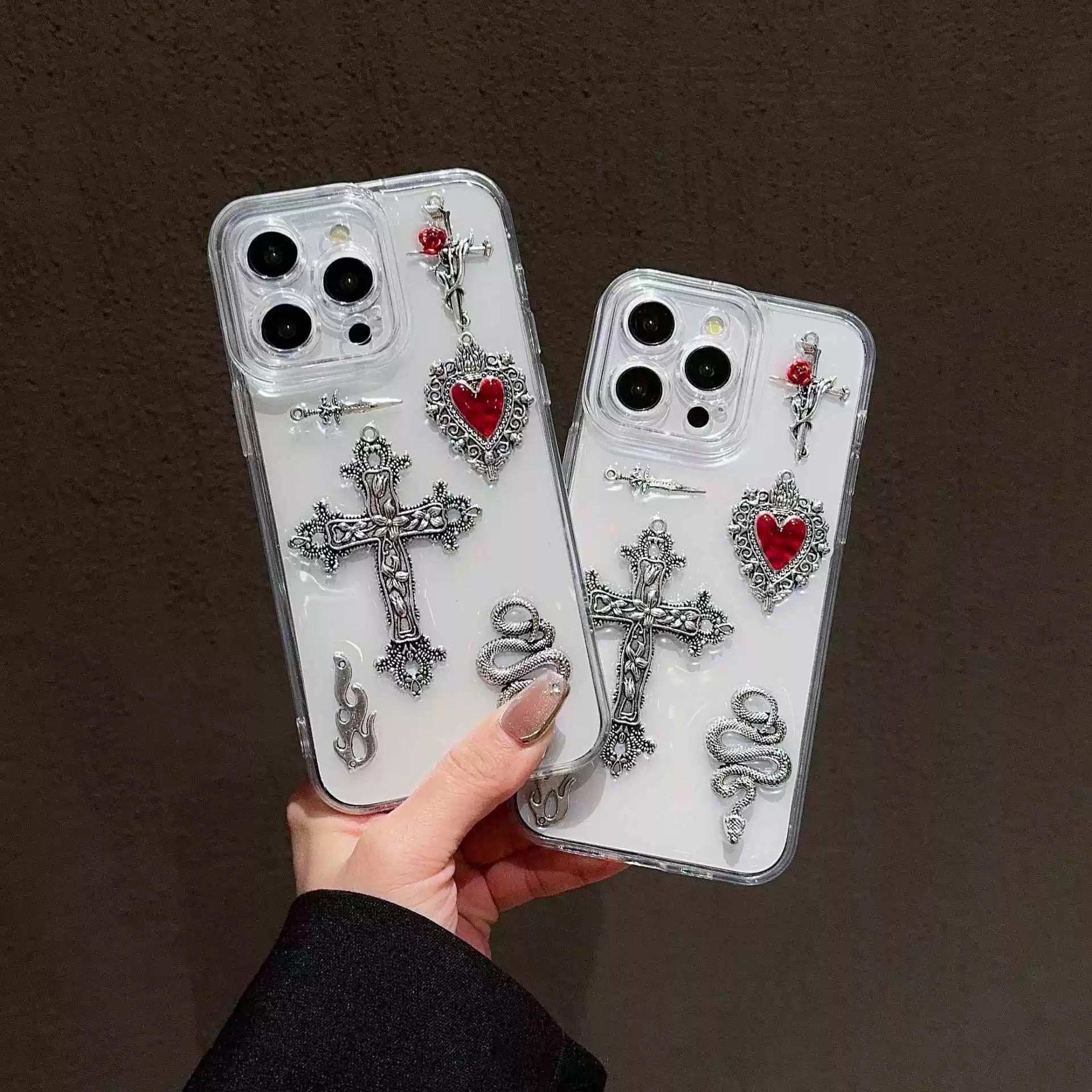 Snake & Cross iPhone Case with Retro European Design