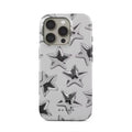 Front view of the Silver Stars Y2K iPhone Case showcasing the glitter star design