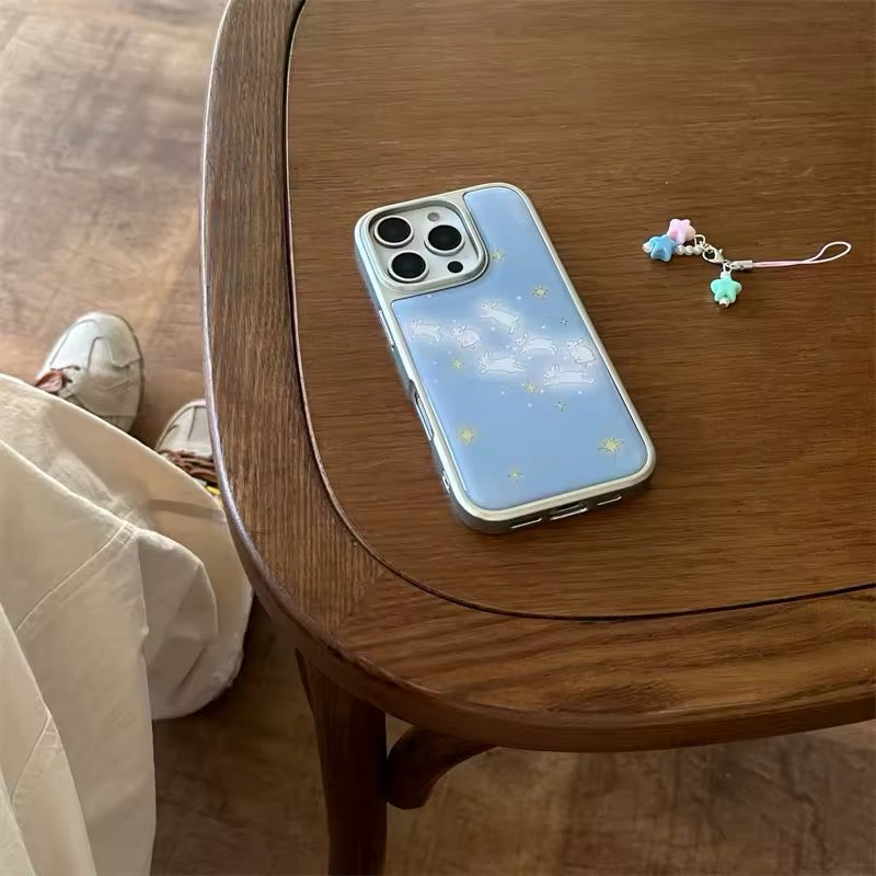 The case in a flat lay with other Korean-style fashion items