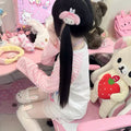 Harajuku patchwork cartoon shirt laid flat