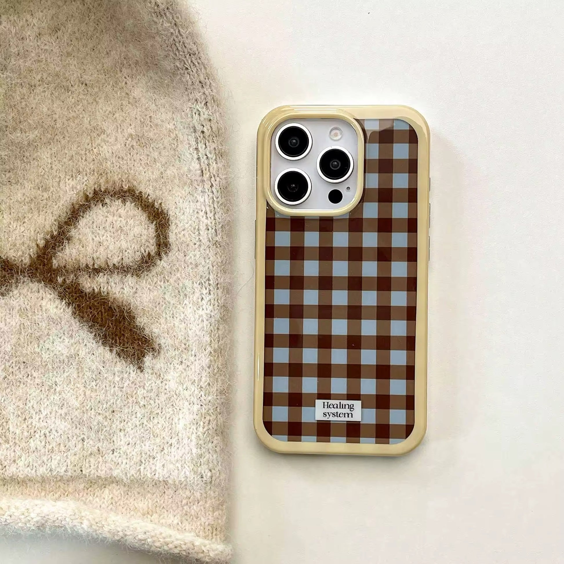 Close-up of the checkered pattern emphasizing the vintage aesthetic