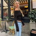 Minimalist Y2K aesthetic white knit sweater