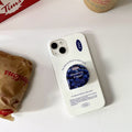 Soft girl pastel blue iPhone case on neutral background
