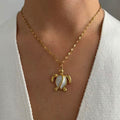 Waterproof stainless steel shell necklace for beach lovers