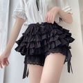 Soft balletcore pumpkin shorts with heart lace trim