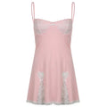 Sweet pink coquette mini dress with lace and bow for summer