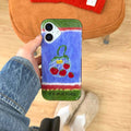 Front view of the Tomato Art iPhone Case showcasing the 3D vintage tomato painting design