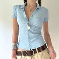 Minimalist aesthetic button-up shirt with a slim and elegant design