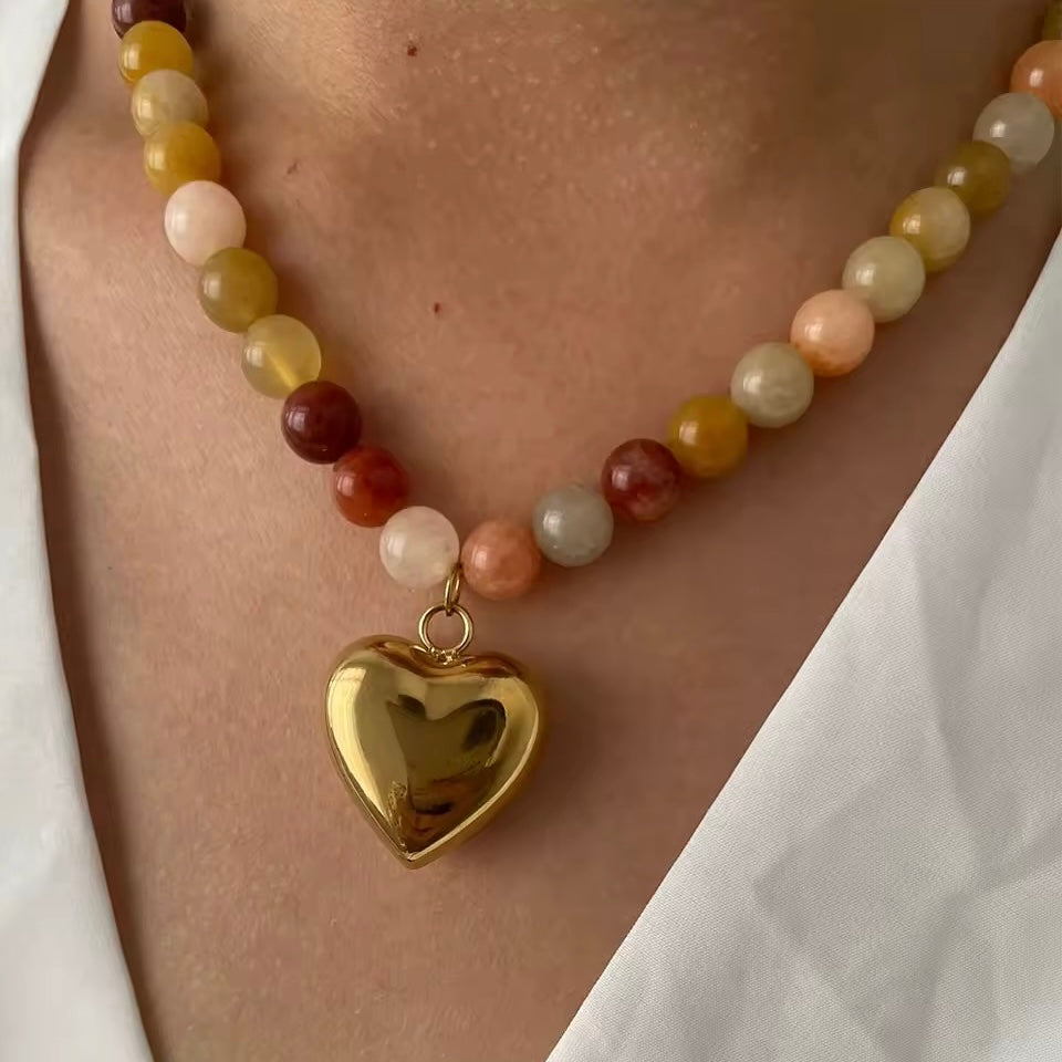 Bohemian-inspired colorful beaded necklace for women