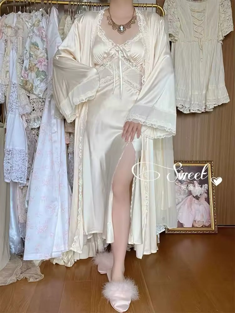 Victorian-inspired feminine sleepwear set for women