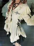 Alternative Y2K blouse with intricate lace detailing