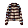 Loose fit knit top for women with bold stripe pattern