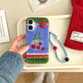 Back view displaying the detailed tomato artwork and secure fit on iPhone