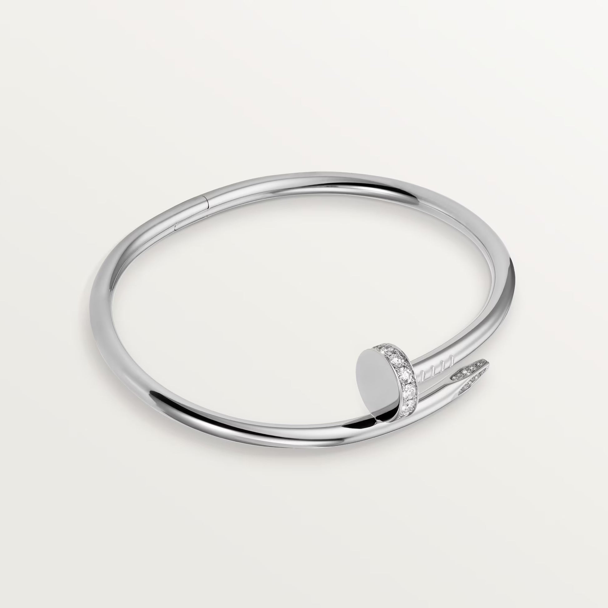 High-end white gold bangle with crystals, perfect gift for her