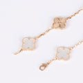 Romantic bracelet for women with four-leaf clover in pearl enamel