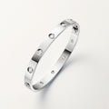 Elegant white gold bracelet with 10 crystals and 18K waterproof finish