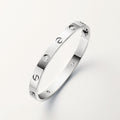 Elegant white gold bracelet with 4 crystals and 18K plated finish