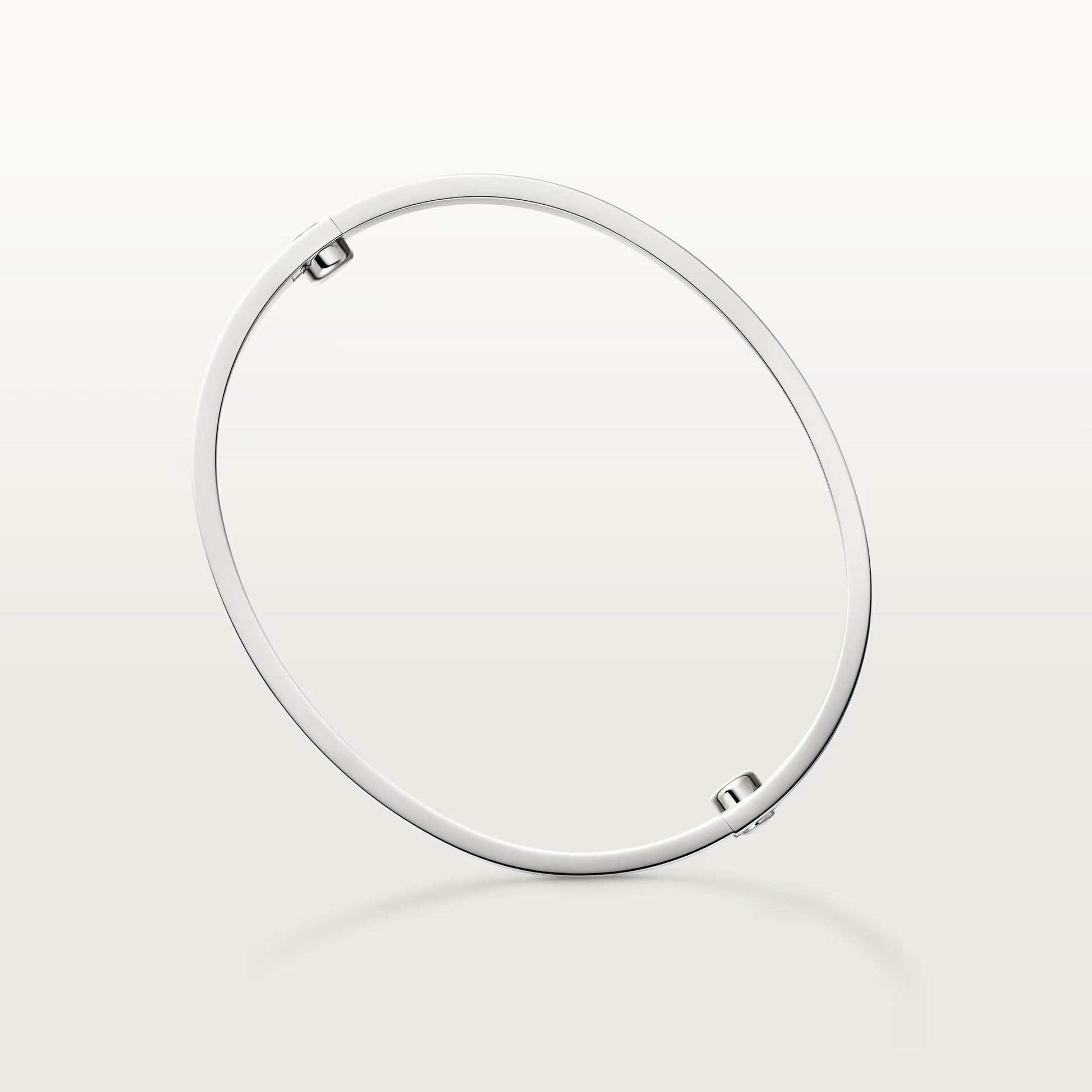 Elegant white gold love bracelet with 18K finish and sleek design