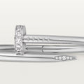 Elegant white gold nail bracelet with crystals and sleek 18K finish