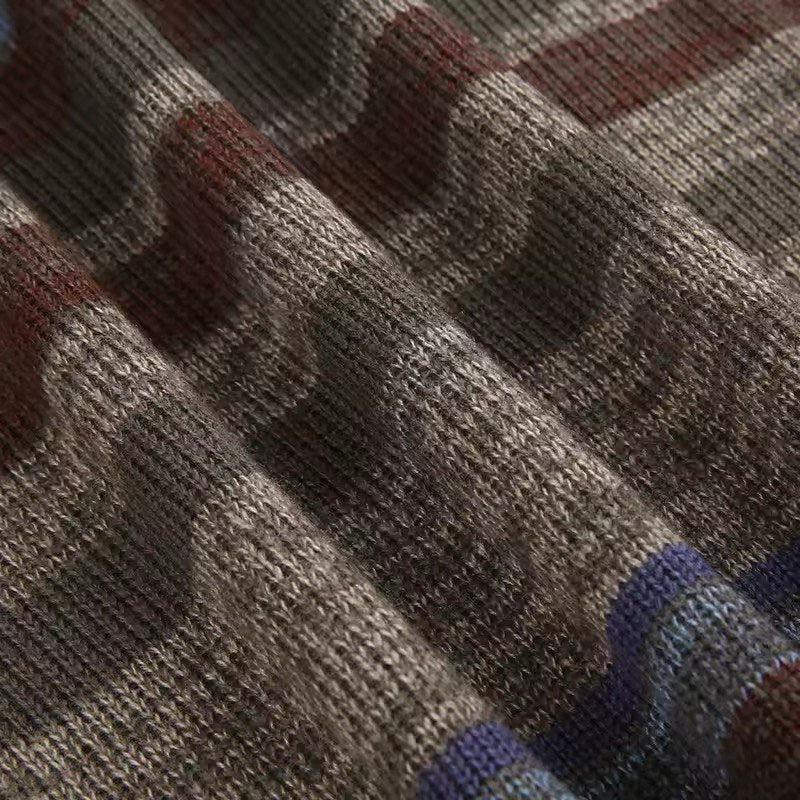 Aesthetic casual knitwear with retro stripes for women
