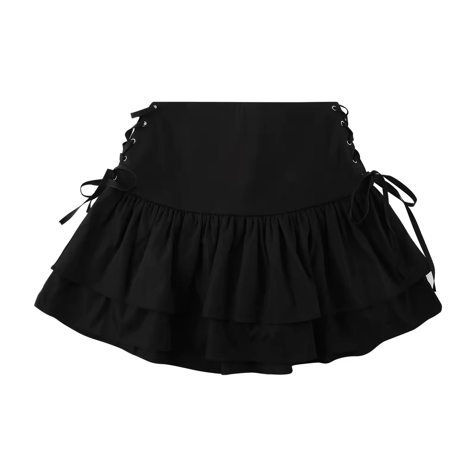 Aesthetic dark Y2K skirt with vintage emo style and bandage wrap
