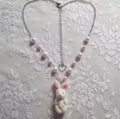 Balletcore bunny necklace with a soft plush pendant, Y2K aesthetic jewelry, perfect for coquette fashion and cute kawaii accessories