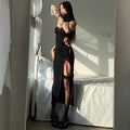 Black Maxi Dress for Clubwear and Gothic Party Outfits