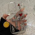 Dark Academia Aesthetic iPhone Case with Angel Wings Design