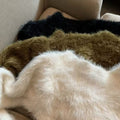Y2K aesthetic soft girl cardigan in knitmink fleece