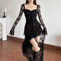 Sweet e-girl fairycore dress with gothic lace details