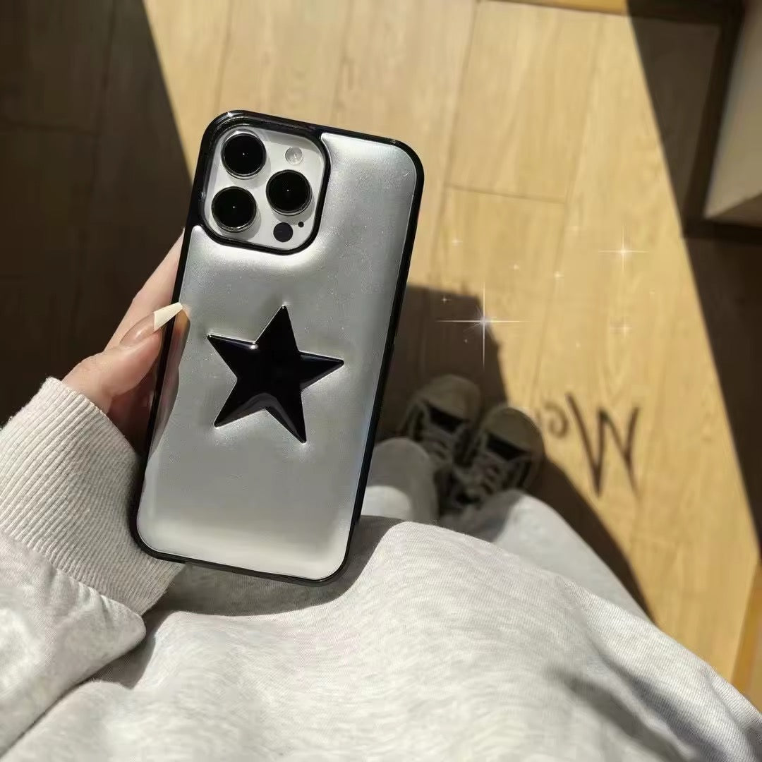Front view of the Y2K Star iPhone Case showcasing its glossy finish and 3D star design.