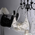 School crossbody bag with silver bow and clear transparent body, perfect for preppy outfits